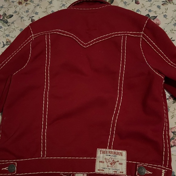 Red True Religion Jimmy Fleece Super T Jacket - Picture 5 of 8